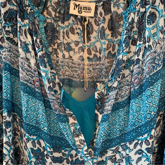 SMYM Sienna Swing Tunic Mini Dress in Blue Paisley - Picture 14 of 16